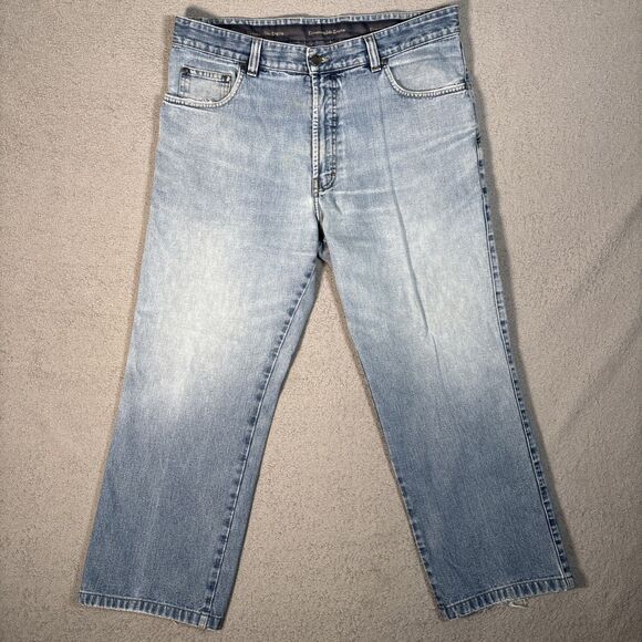 Ermenegildo Zegna Men’s Jeans Size 36 Made In Italy Blue Denim Whiskers Cotton - Picture 1 of 16